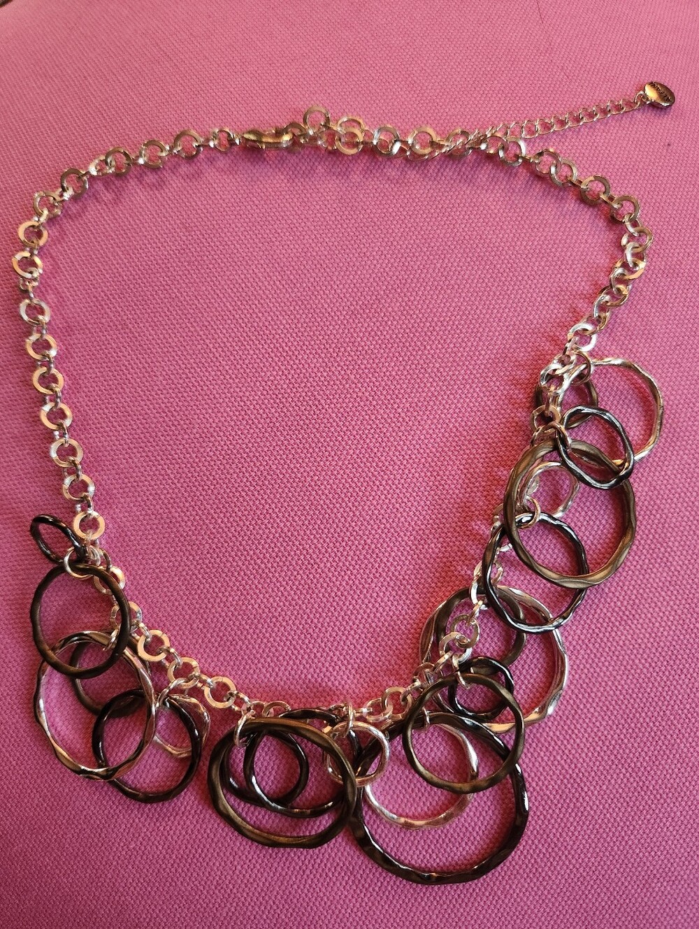 Alfani Statement Three Toned Multi-Ring Statement Necklace